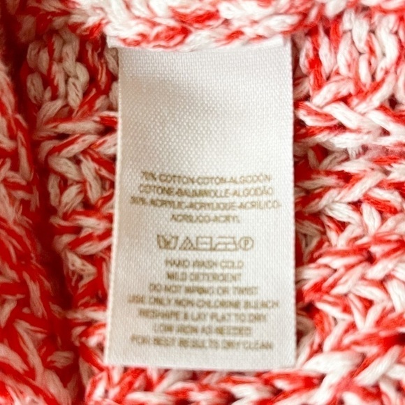Free People Red | White Marled Cable Knit Sweater - Picture 6 of 7